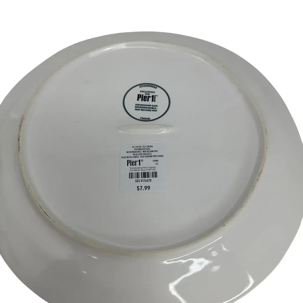NWT Pier 1 Buffalo Harvest Pumpkin Plates - Black & White